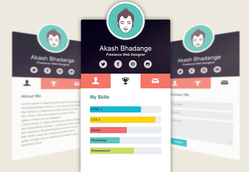 Mini Online Profile UI Designs and Concepts for Inspiration