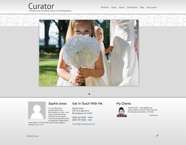 Curator Photography WordPress Theme