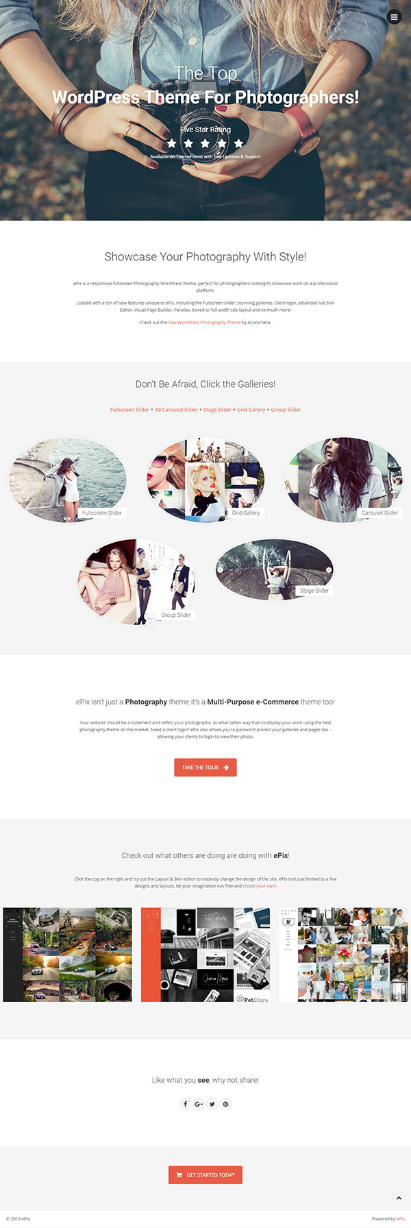 ePix - full screen photography WordPress theme