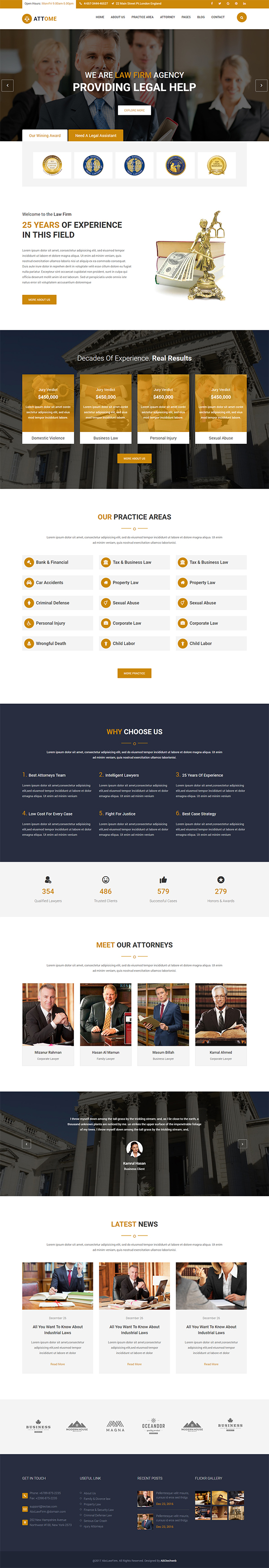 Attome | Responsive WordPress theme for lawyers and attorneys