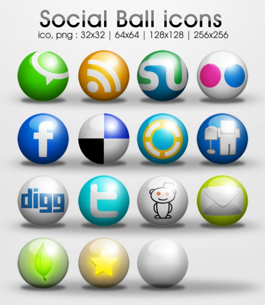 40 Circular Social Media Icon Sets