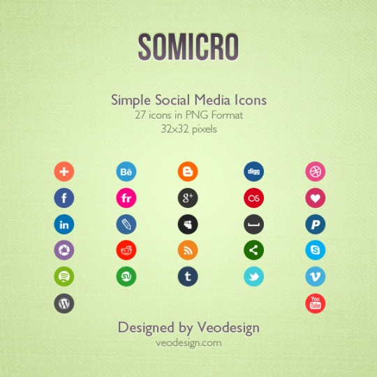 40 Circular Social Media Icon Sets