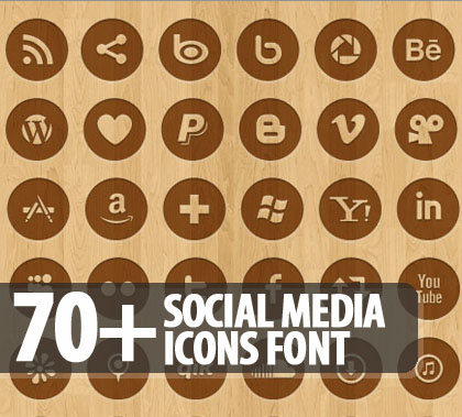 70+ Social Media Icons Font