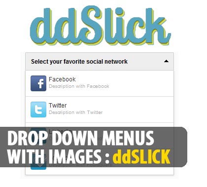 drop down menu with images