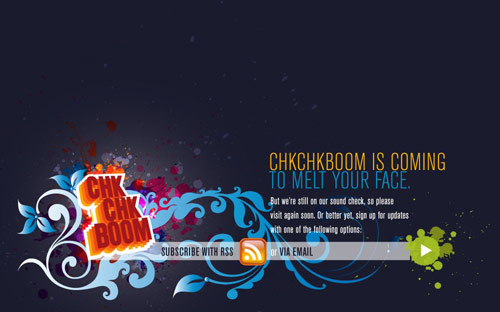 Chk Chk Boom Coming Soon Page Design