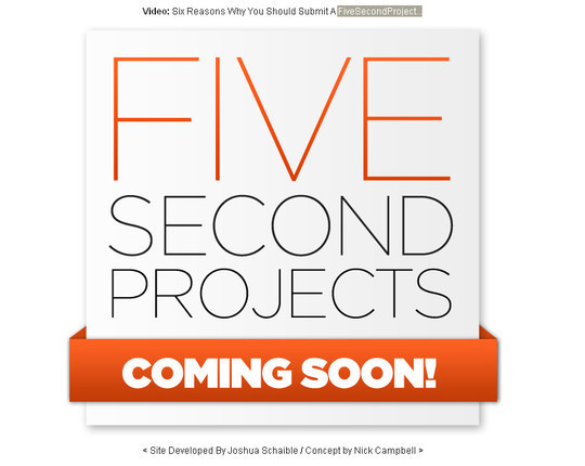 FiveSecondProject Coming Soon Page Design