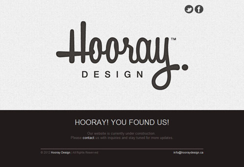 Hooray Design Coming Soon Page Design