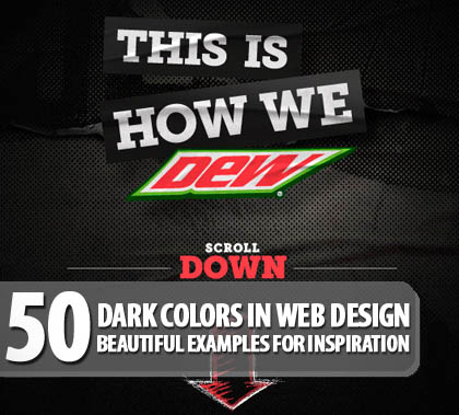 Dark colors in web design Inspiration Examples