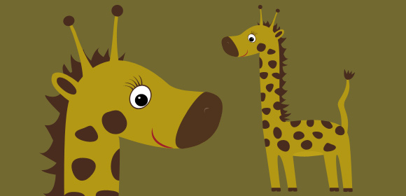 Giraffe illustration (Free PSD)
