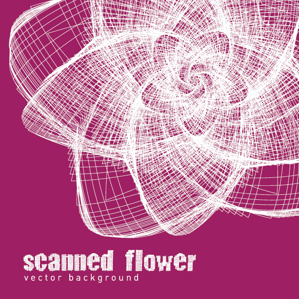 Scanned Flower Vector Graphic