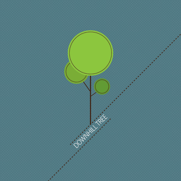 Downhill Tree Vector Graphic