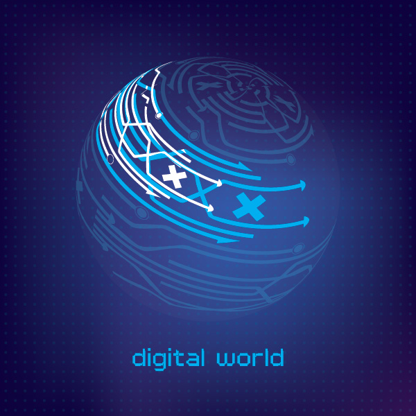 Digital World Vector Graphic