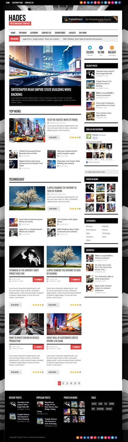 News Magazine Responsive WordPress Themes - 5