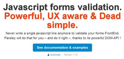 Parsley: Powerful, UX aware JavaScript Form Validations