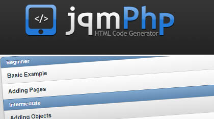 jqmPhp: HTML Generator for jQuery Mobile Framework