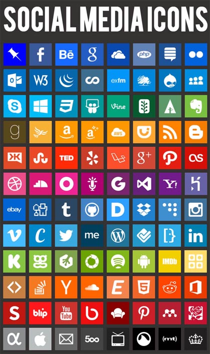 Social media flat icons
