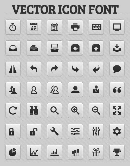 vector icon font preview