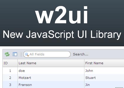 w2ui: New Javascript UI Library Based on jQuery