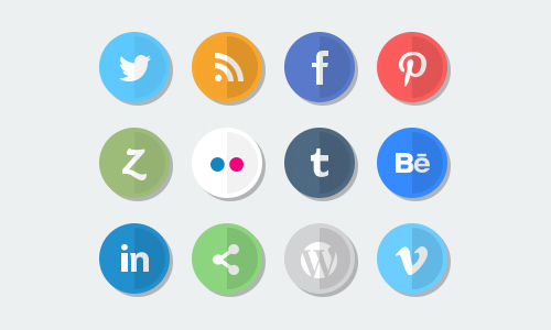 Flat Social Media Icon Set