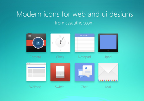 Modern Icons For Web And UI Designs (PSD)
