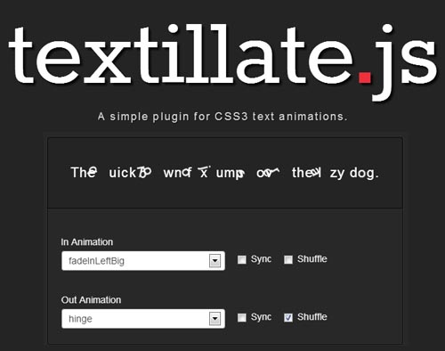 Textillate: CSS Text Animations With jQuery