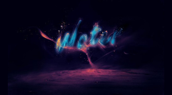Create a Glowing Liquid Text with Water Splash Effect in Photoshop