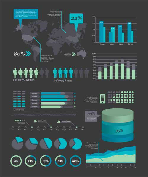 Free Vector Infographic Designing Elements