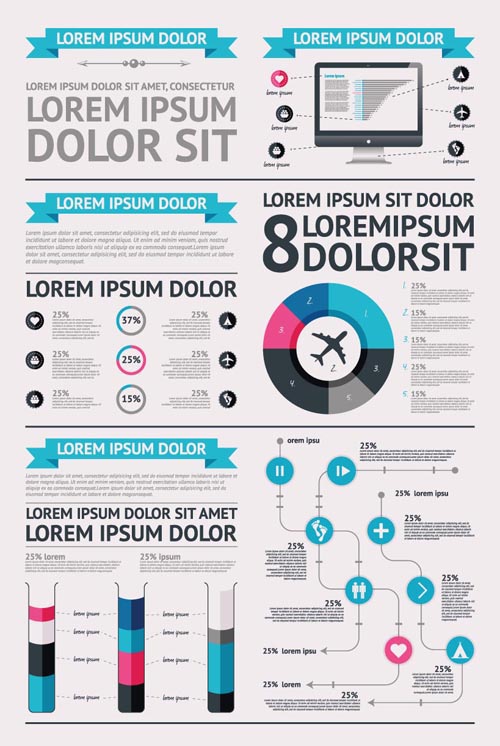 Free Vector Infographic Designing Elements