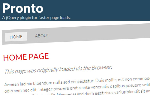 Pronto: A jQuery Plugin for Increases Your Website Loading Time