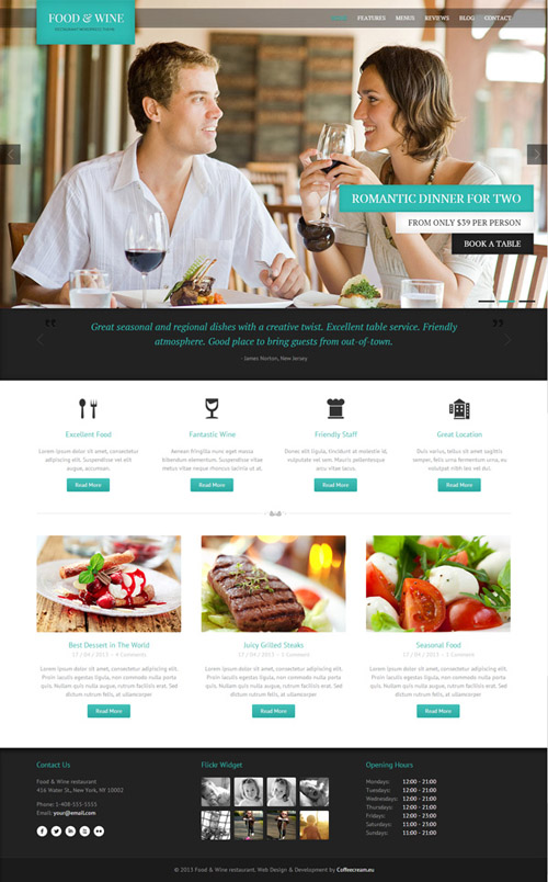 food and wine - Premium WordPress Themes 2013