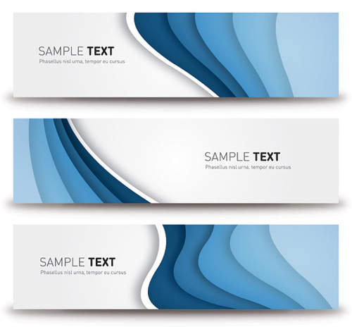 Blue Banners Vector Graphics