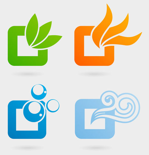 Nature Elements Logos Vector Graphics