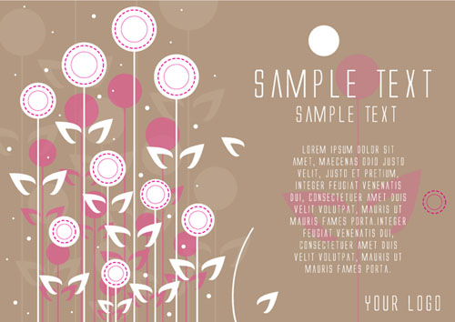 Flowers Card Brochure Design Vector Graphics