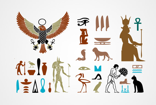 Egyptian Signs, Symbols and Element Vector Graphics