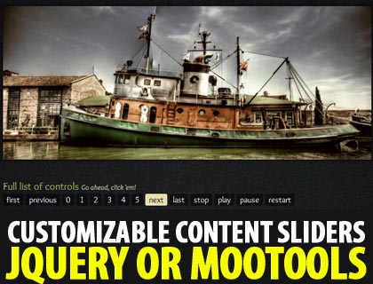 Customizable jQuery Content Sliders (With MooTools)