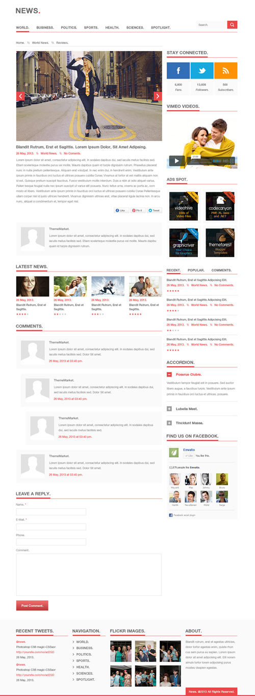 News, Premium WordPress Rating Portal Them - Premium WordPress Themes 2013