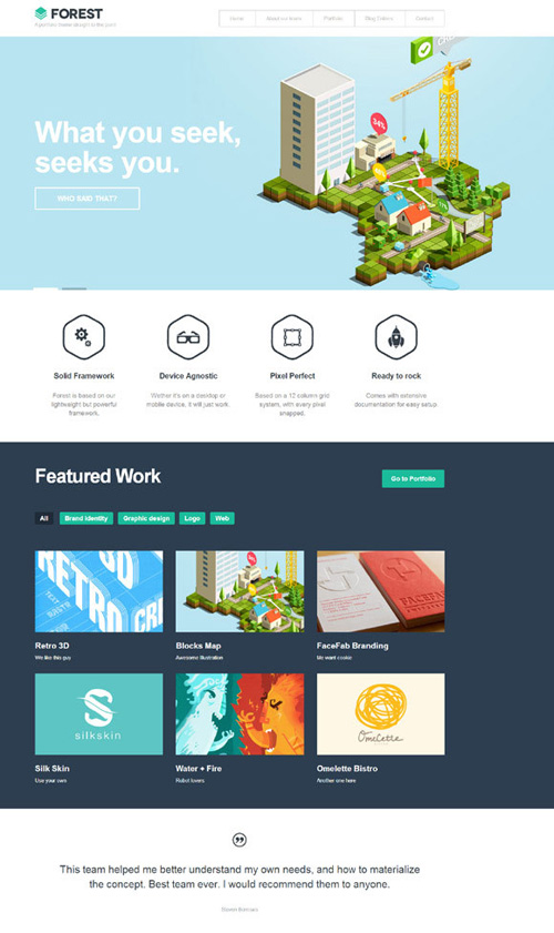 Forest - A flat and Bold portfolio WordPress theme