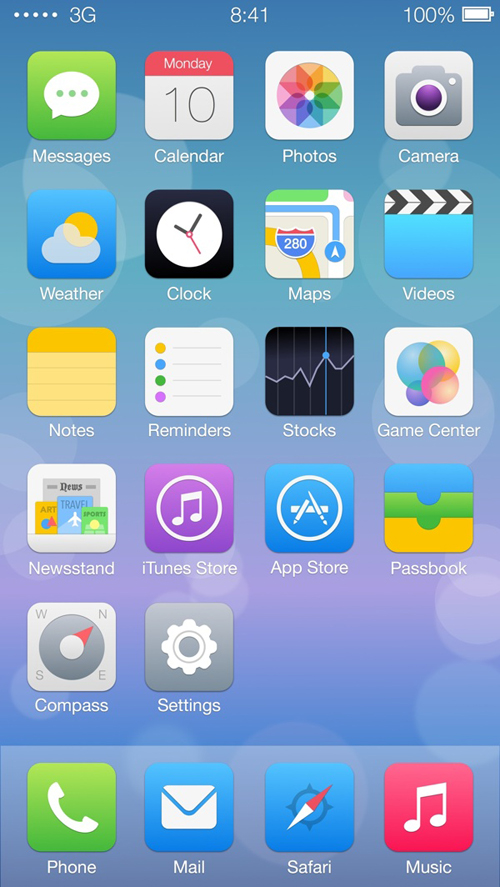 iOS 7 Full Home Screen Icon Redesign