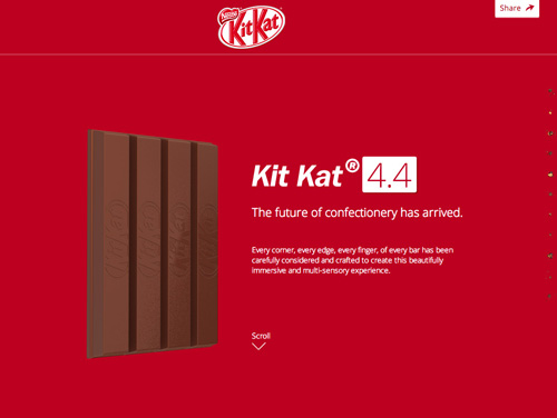 KITKAT One Page Website Design