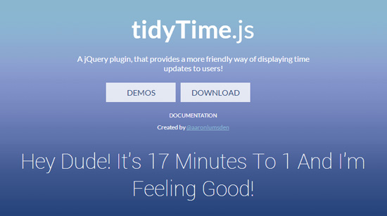 tidyTime.js: Display More Friendly Time with jQuery