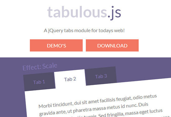 Tabulous.js: Create Tabs with Effects