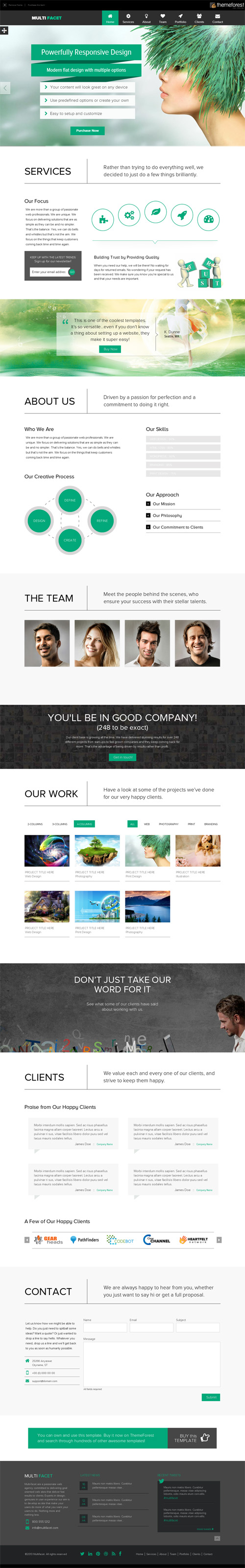MultiFacet - Responsive One Page Template