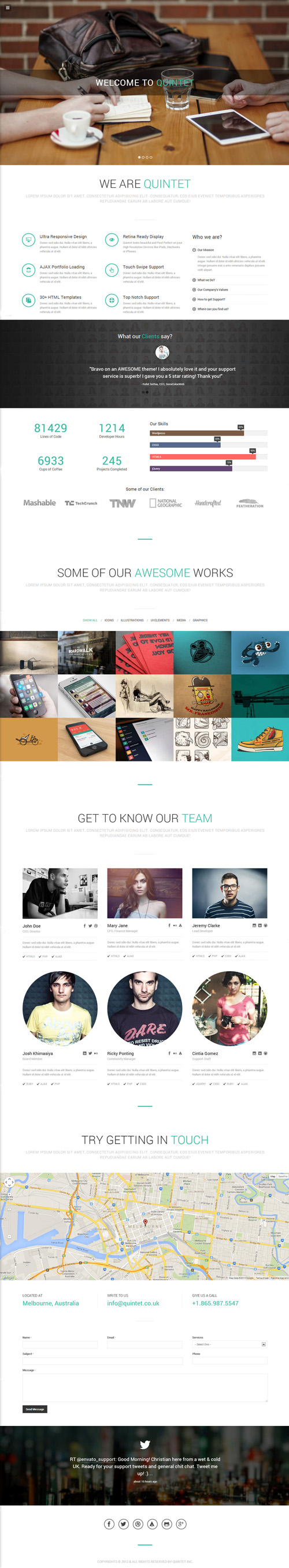 Quintet - Responsive One Page Parallax Template