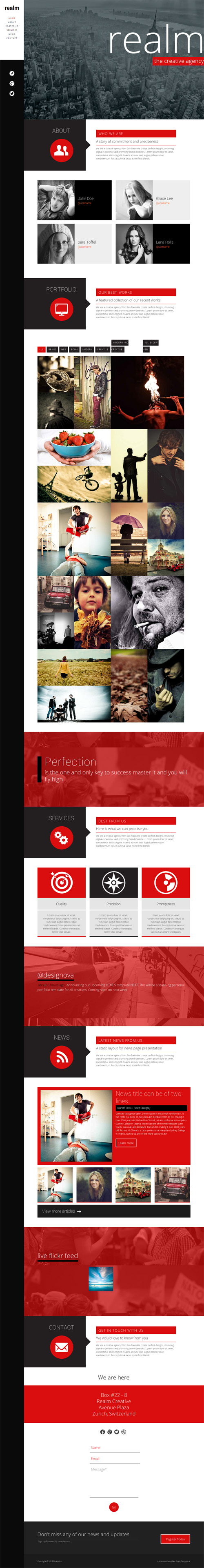 REALM - Unique One Page Parallax Responsive HTML5 Template