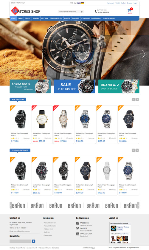 Watches Shop Responsive Magento Theme