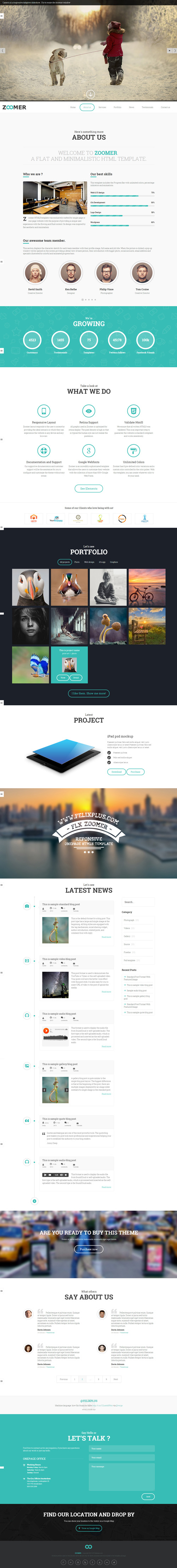 Zoomer - Onepage Responsive HTML5 Template