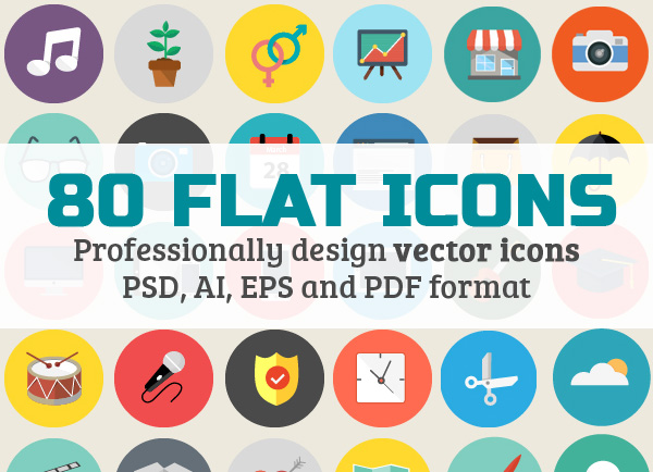 flat icons vector icons set for ui design