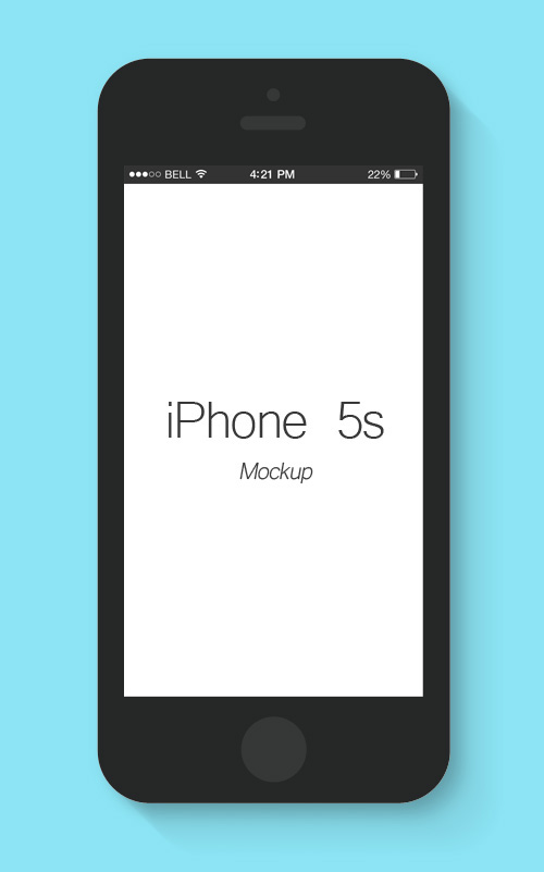 Flat iPhone 5s Mockup Free PSD File