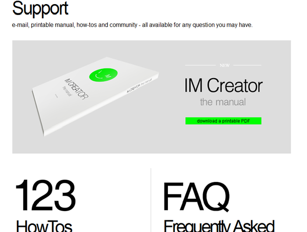 Designing your website with IM Creator is free of charge