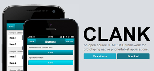 CLANK: Free HTML/CSS Framework for Prototyping Native Phone/Tablet Apps